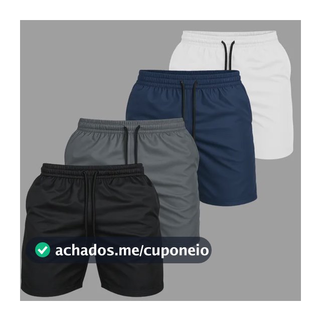 Kit 4 Short Praia Masculino Bermuda Tactel Verão Academia 1 De Cada Cor M