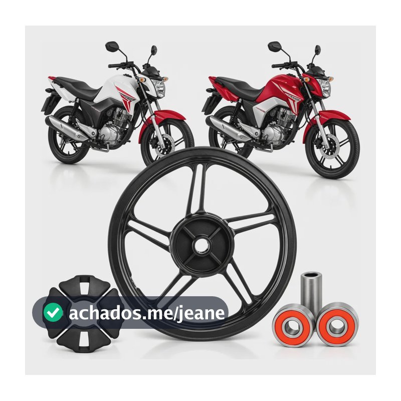 Roda Traseira Montada 5 Palitos Cg Titan 150 Fan 2014 A 2015 Preto