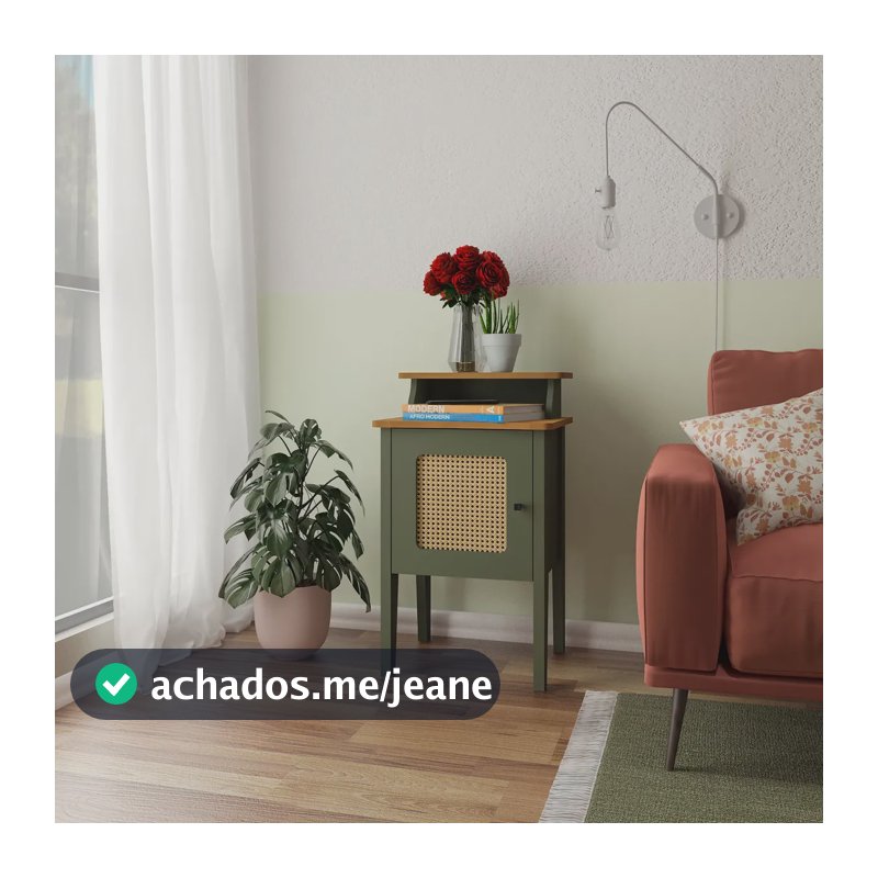Mesa De Apoio Artely Charlotte Cor Menta Com Carvalho