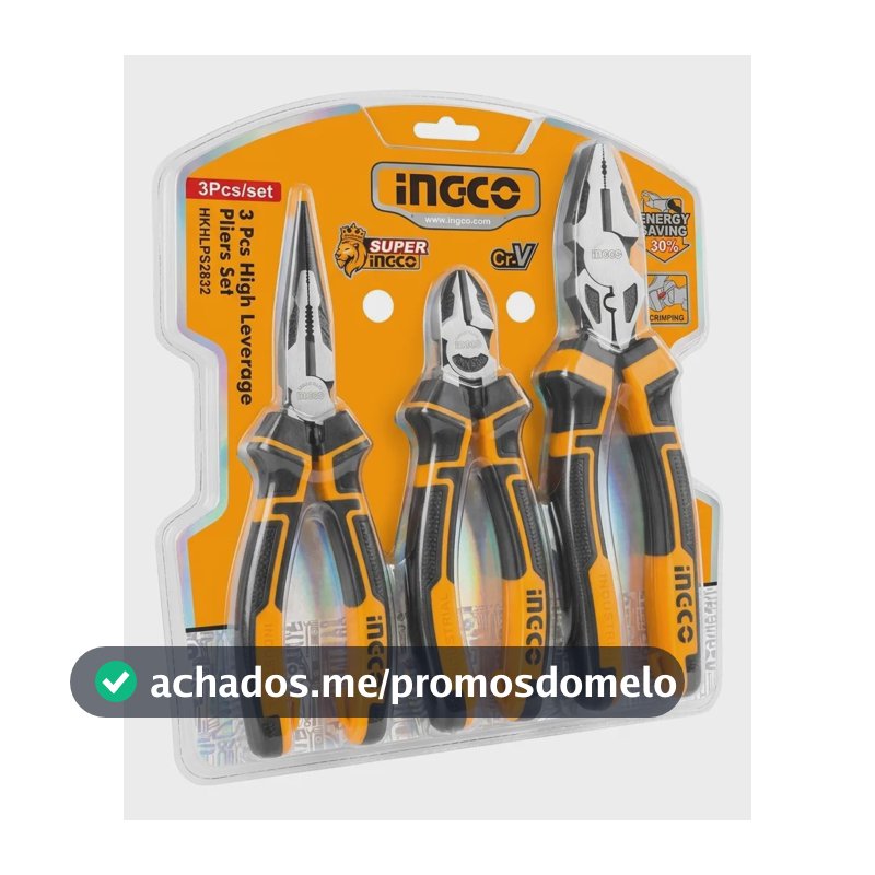 Kit Alicate Universal Ingco 9 1/2 Bico 8 Corte 7 Hkhlps2832