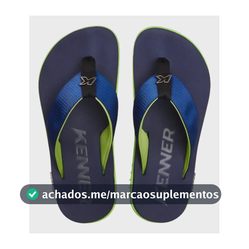 Chinelo Kenner Kivah Line Verde Azul Marinho Sem Desenho 40 Br