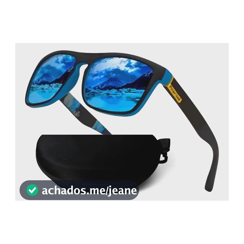 Óculos De Sol Masculino Polarizado Esportivo Proteção Uv400 Azul Azul/preto
