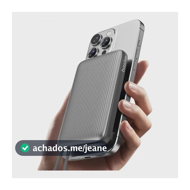 Power Bank Magnético Basike 10.000mAh, Carregador Portátil Turbo Sem Fio com MagSafe