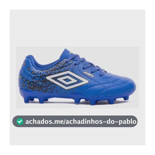 Chuteira Campo Infantil Class Neo Jr Umbro Royal Branco Preto 35 Br