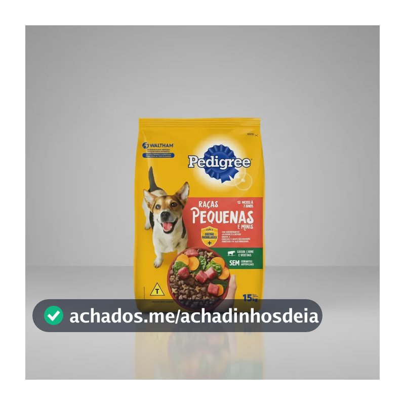 Ração Pedigree Cães Adultos Raças pequenas Sabor Carne e Vegetais de 15kg