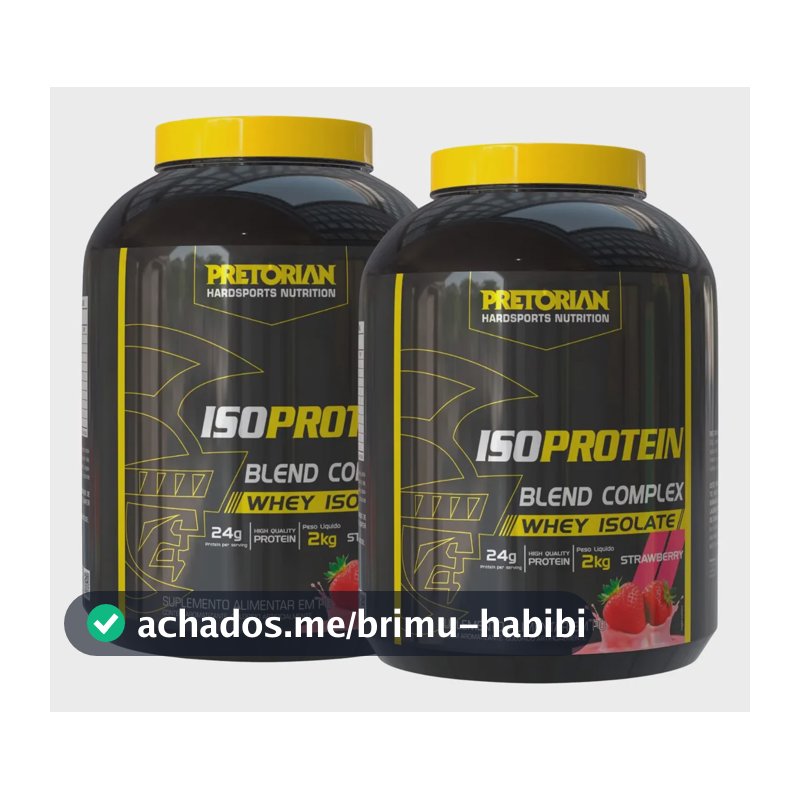 Kit 2 Suplementos Whey Protein Isolado Iso Protein Blend Complex 2kg Pretorian