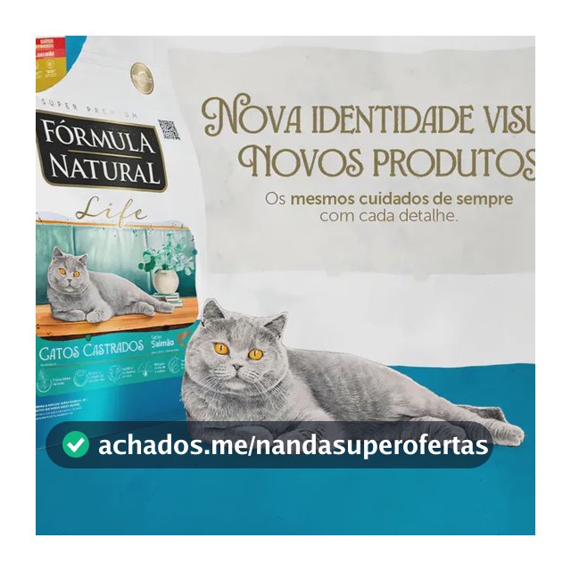 Ração Fórmula Natural Life Para Gatos Castrados Salmão 15kg