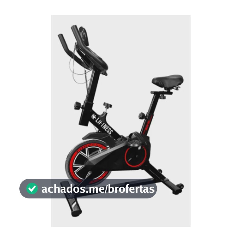 Liftness Bicicleta Ergométrica Fitness SP50PTVM Para Cardio E Musculação Academia Com Base Cor Preto E Vermelho