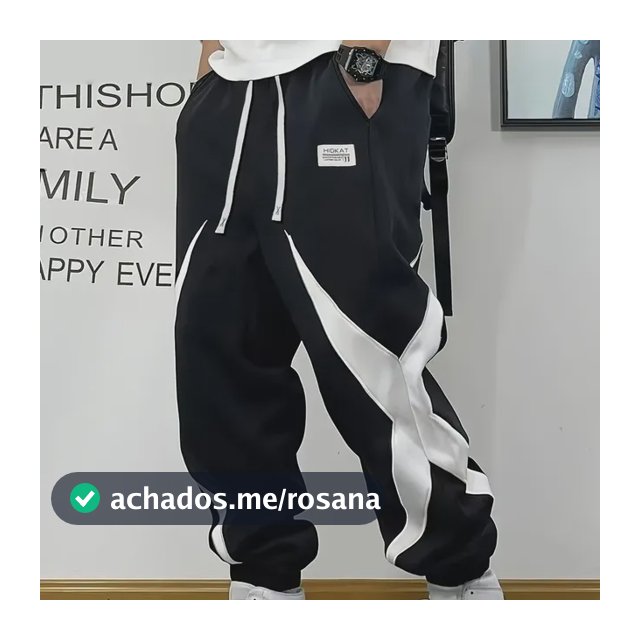 Calças Esportivas Soltas E Casuais Masculinas Preto 2g