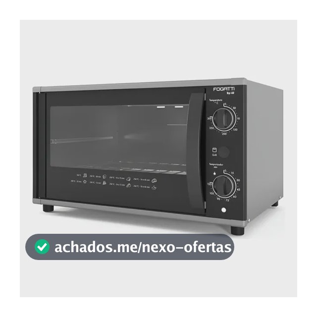 Forno De Banca Elétrico Top48 Fogatti 48 Litros Black 220v 220v Preto