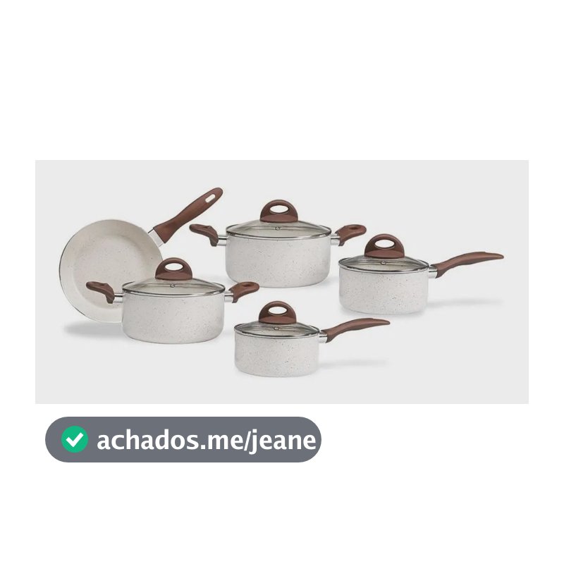 Jogo Panelas Indução Rev Cerâmica Granada Vanilla 5pc Brinox Baunilha