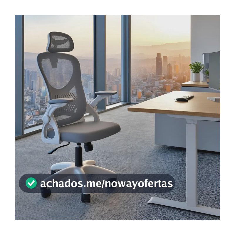 Cadeira De Escritório Columbus Presidente NR17 120kg Ergonomica Cinza Mesh