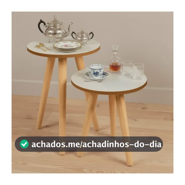 Mesinhas De Canto Lateral Retrô Decora Lar Doce Palito