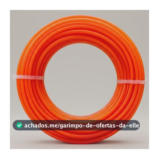 Fio Nylon Roçadeira 3.0mm 25m Quadrado Reforçado Universal Laranja