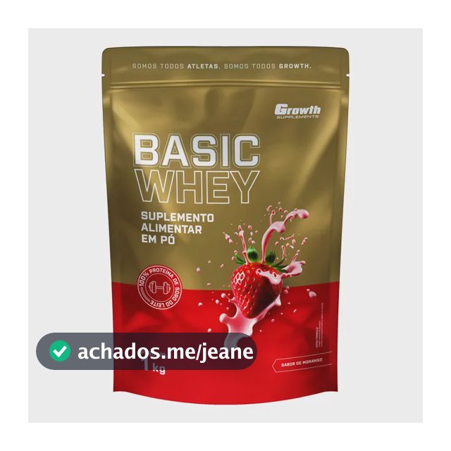 Basic Whey 1kg Growth Supplements Morango