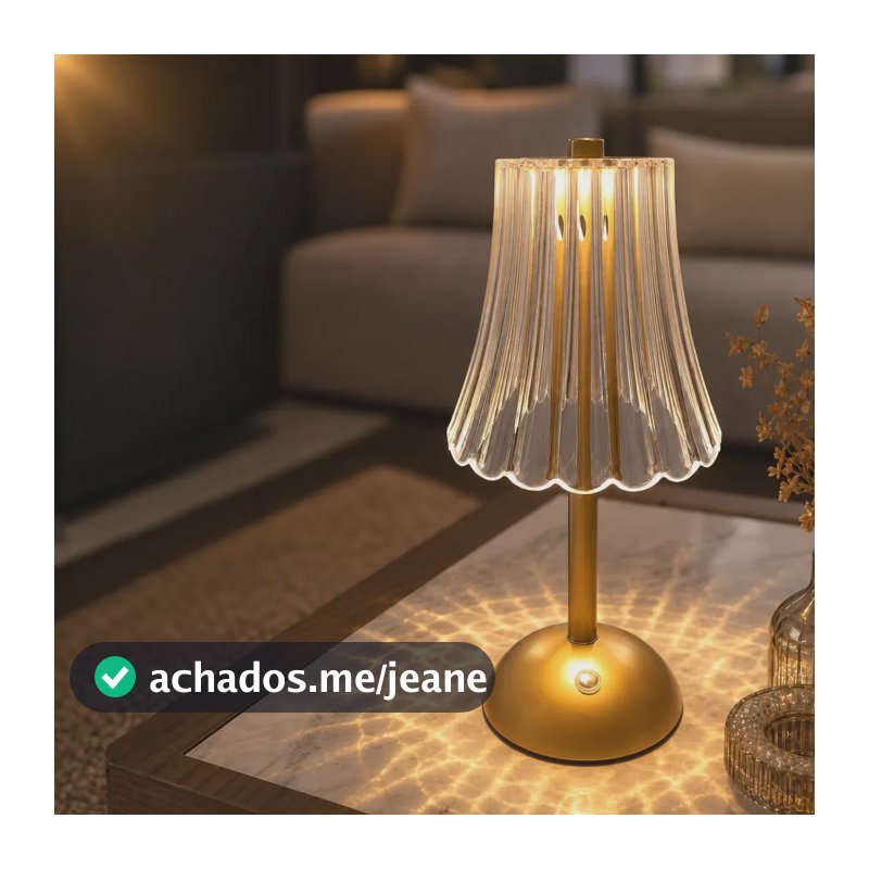 Luminária De Mesa Abajur Saia De Seda Dourada 3 Em 1