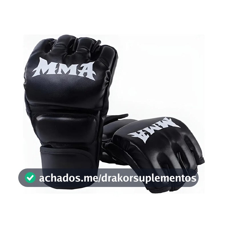 Luva Mma Muay Thai Lutas Treino Competição Sem Dedo Cor Preto Tamanho M/l
