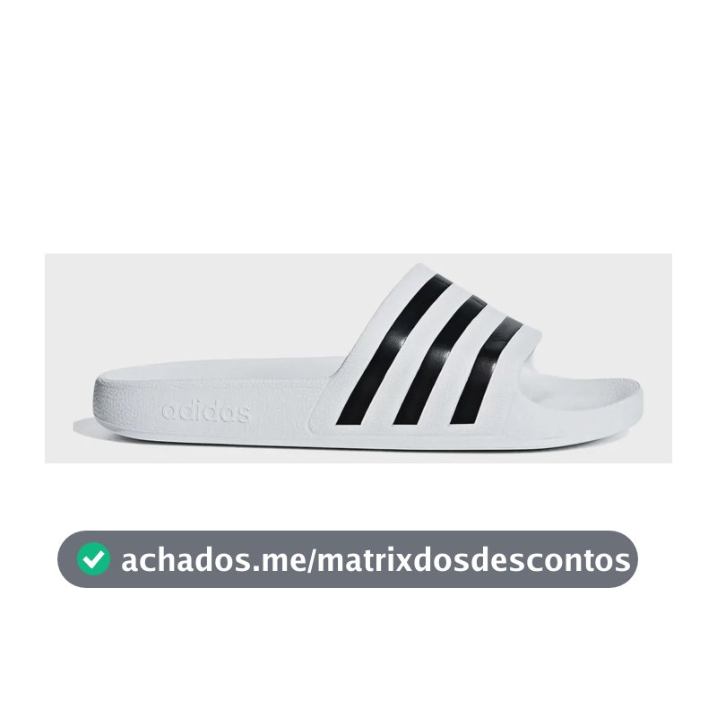 Chinelo adidas Adilette Aqua Slide Casual Confortável Branco/preto Liso 40.41 Br