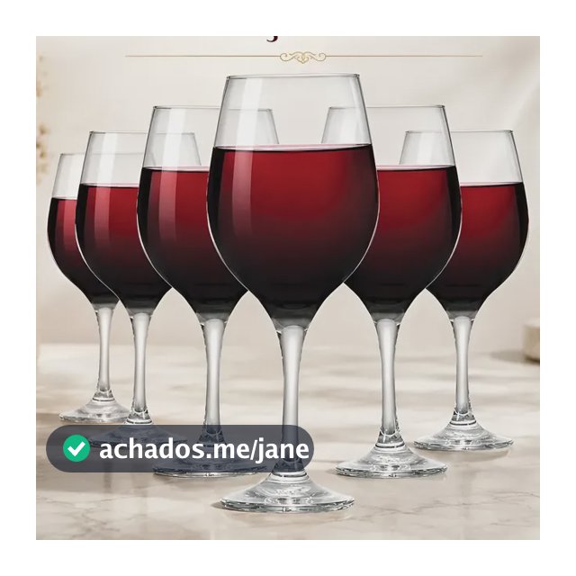 Jogo 06 Taças Vidro De Vinho Agua Cor Transparente Transparente