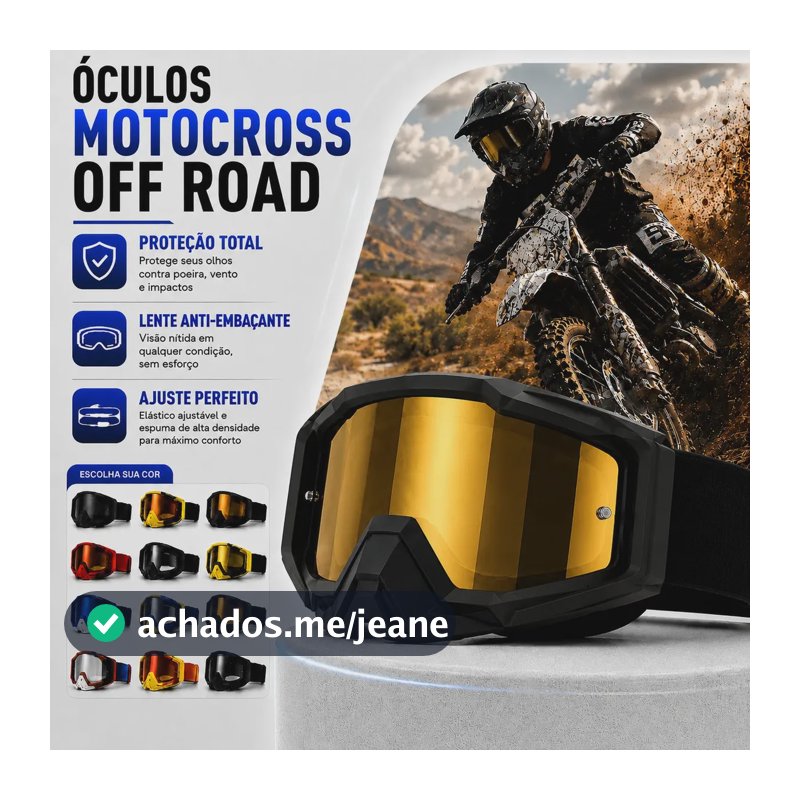 Óculos Motocross Nautilus Ocean Esportivo com Lente Dourada