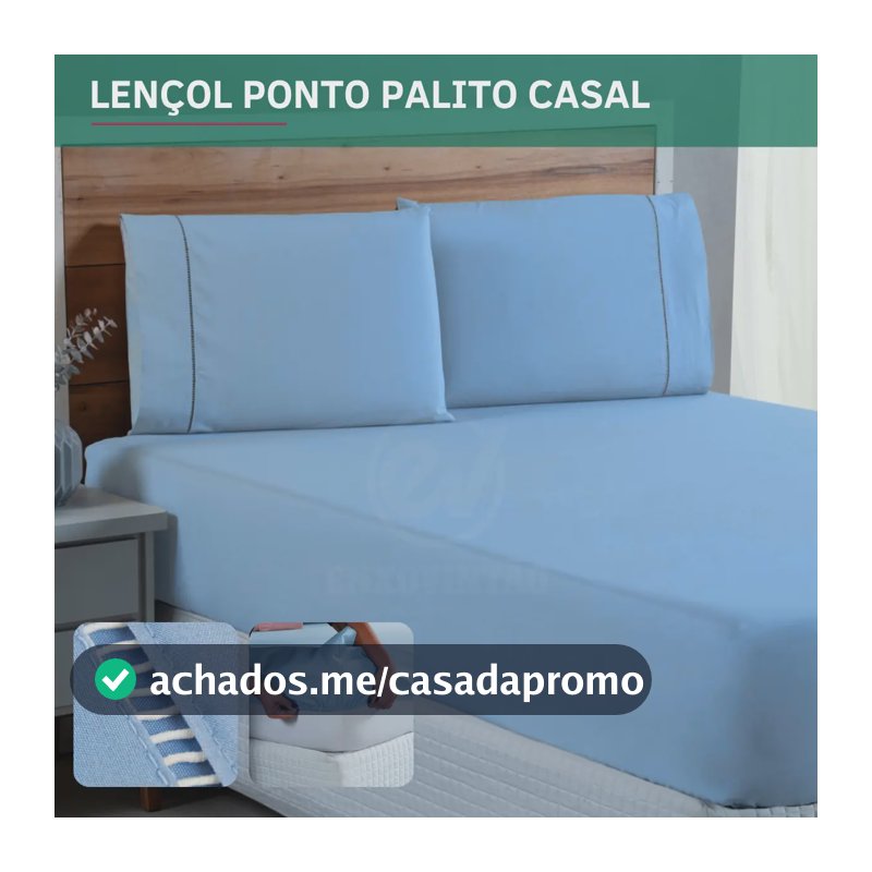 Jogo De Lençol Casal Padrão C/elástico 400 Fios Fronha Ponto Palito Toque Macio Confortável Hotel Luxo Cor Azul Bebê