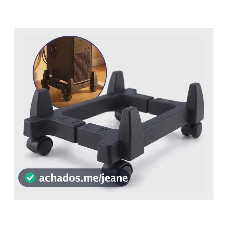 Carrinho para cpu Suporte Nobreak Gabinete com Rodinhas Preto Force Line