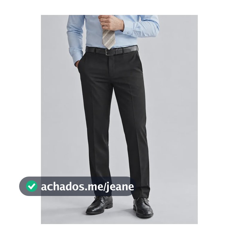 Calça Social Masculina Executivo Em Oxford Premium Preto 44