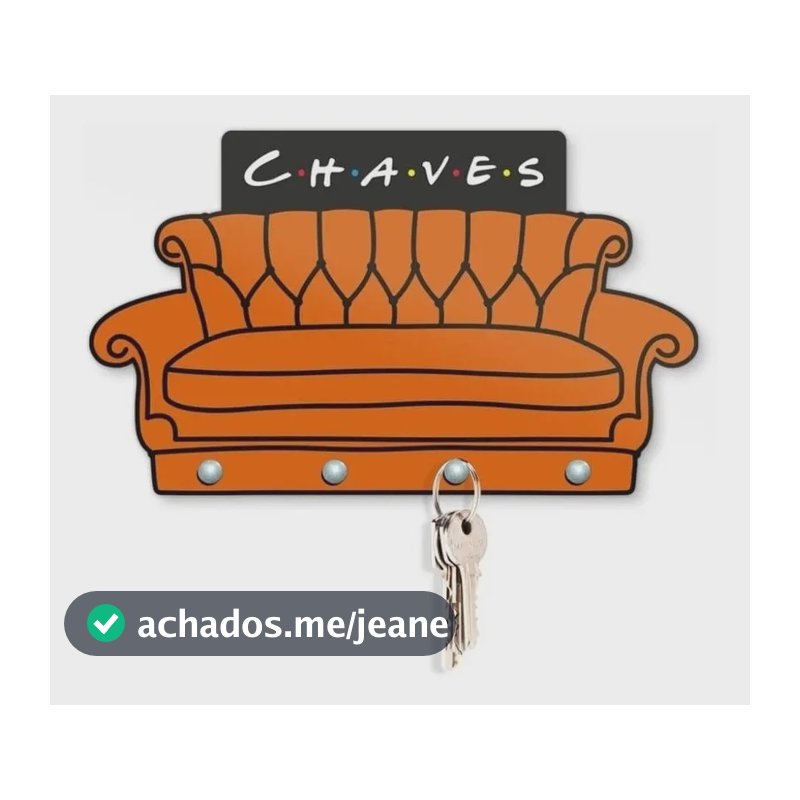 Porta Chaves Friends Sofá 20x13 Cm