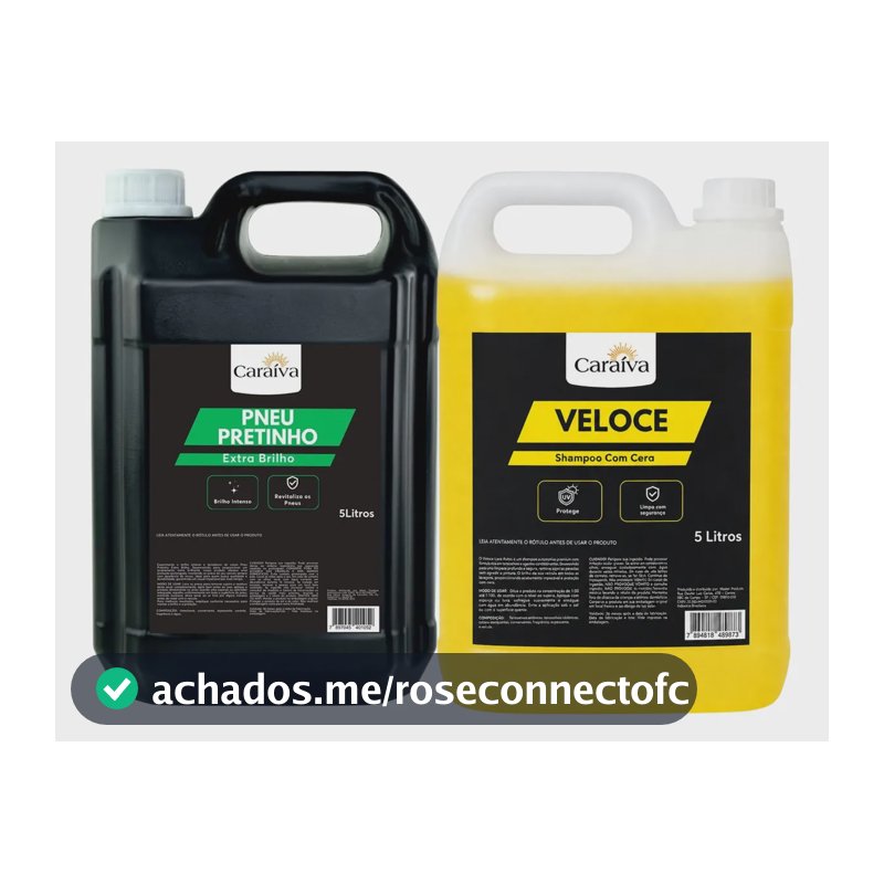 Shampoo Com Cera Neutro Concentrado + Pneu Pretinho Carro 5l