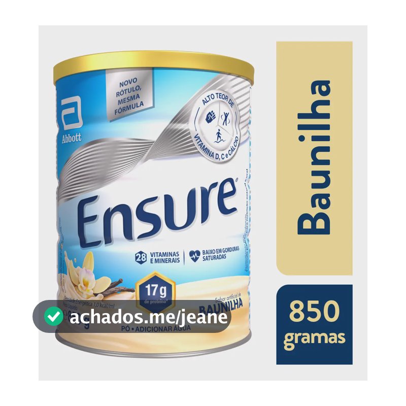 Suplemento Alimentar Ensure Baunilha Em Pó 850g