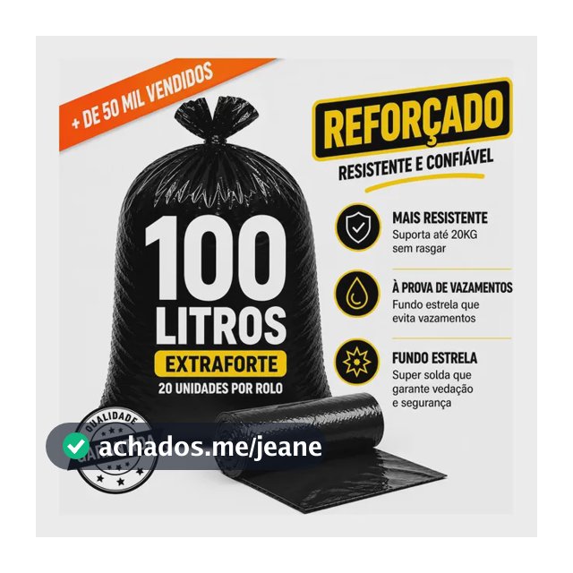Saco De Lixo Resistente Preto Reforçado Grosso Uso Pesado