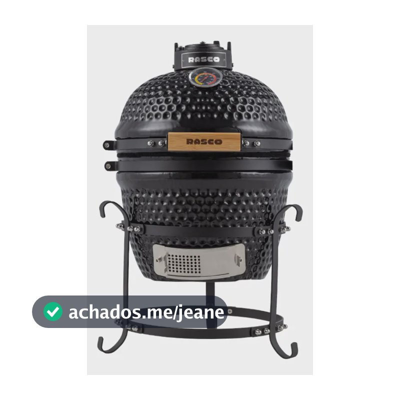 Churrasqueira Portátil Kamado Mini Rasco - Preto Noir