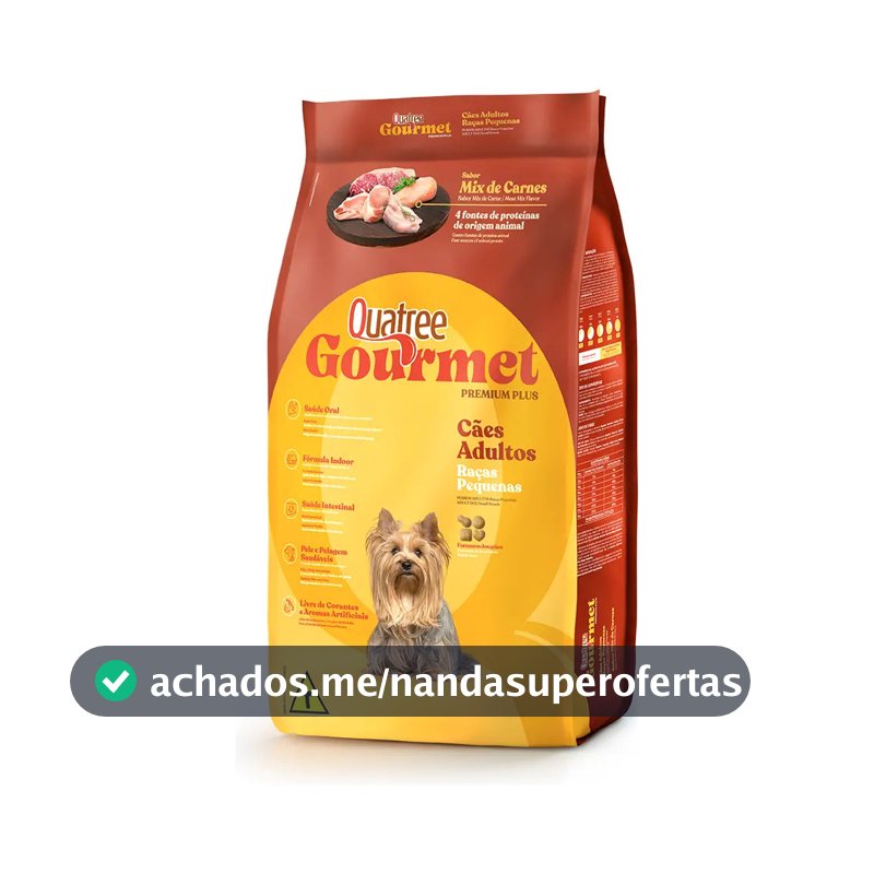 Ração Quatree Gourmet Cão Adulto Raça Pequena Mix de Carnes 10,1kg