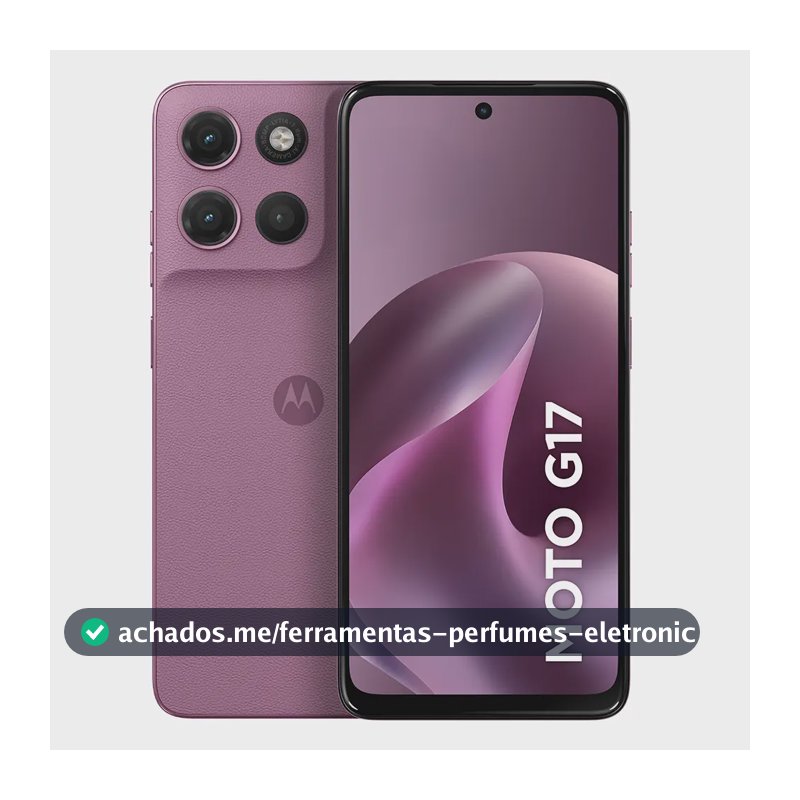 Smartphone Motorola Moto G17 4g - 256gb 4gb Ram + 8gb Ram Boost, Camera 50mp Sony Lytia 600, Tela Fhd+ 60hz, Bateria 5200 Mah - Rosa