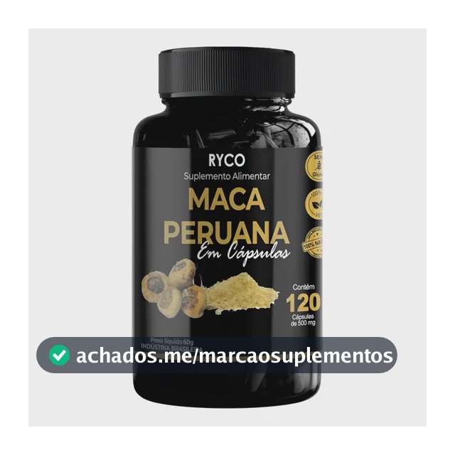 Maca Peruana Original 120 Cápsulas- Envio Já Sem Sabor