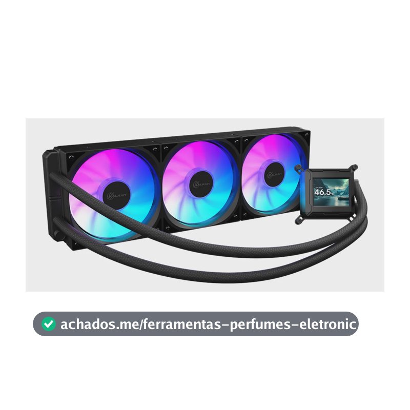 Water Cooler Kalkan Aura Com Tela Lcd 360mm Argb Intel Amd Preto