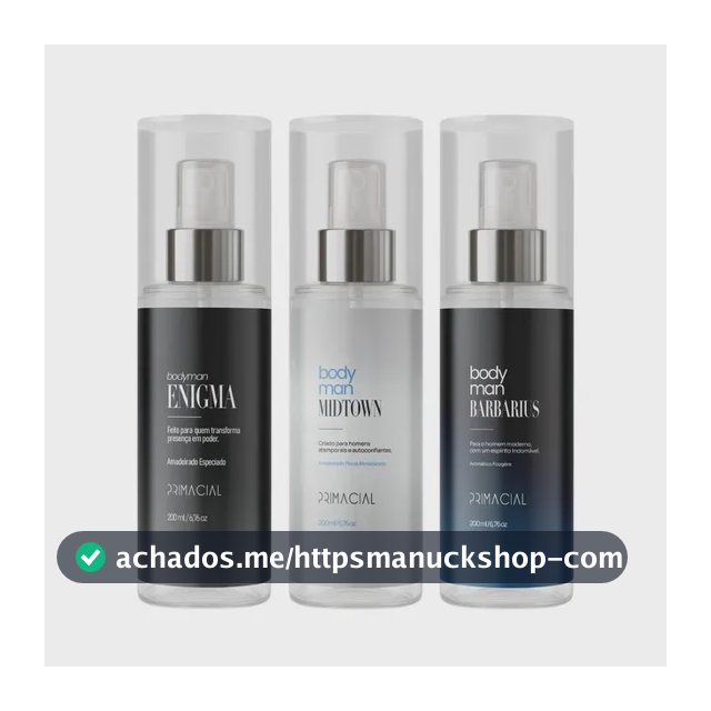 Kit Body Splash Masculino Barbarius + Enigma + Midtown 200ml