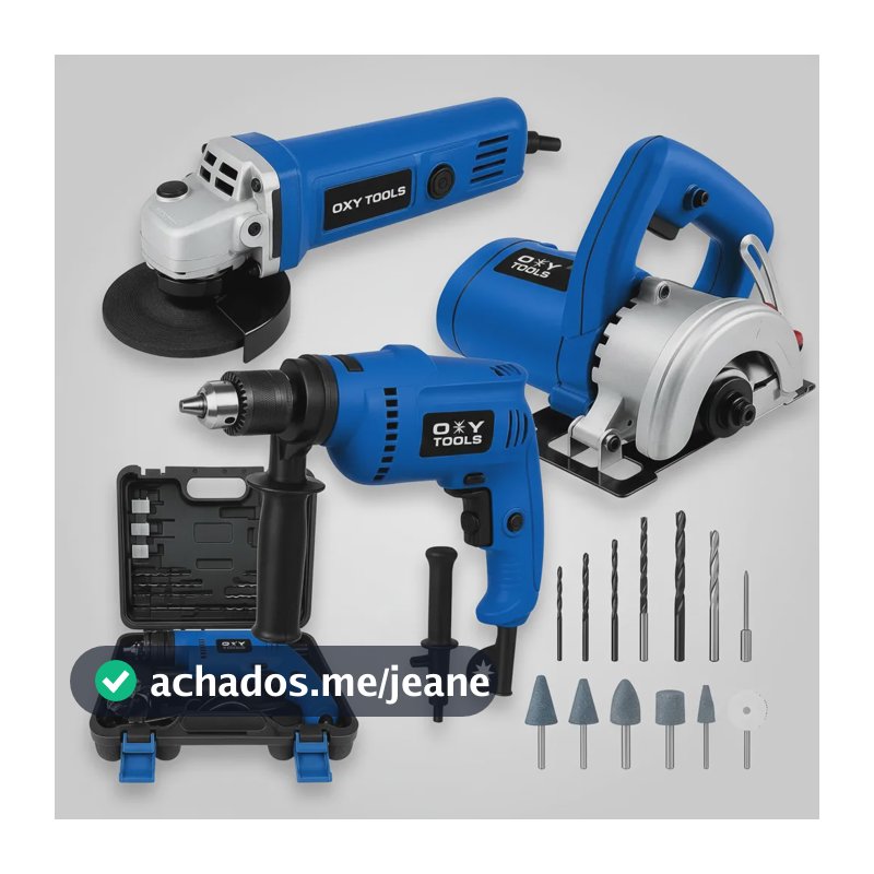 Kit Serra Mármore Lixadeira Esmerilhad E Furadeira 220v Azul