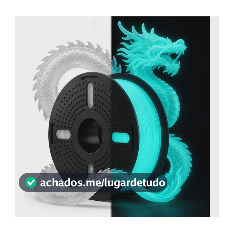 Filamento Impressora 3d Print Pulse Pla Fosforescente 1kg Glow Azul Verde