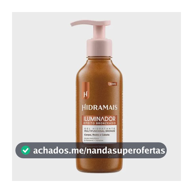 Iluminador Bronze Hidramais 260ml Corpo Rosto Cabelo