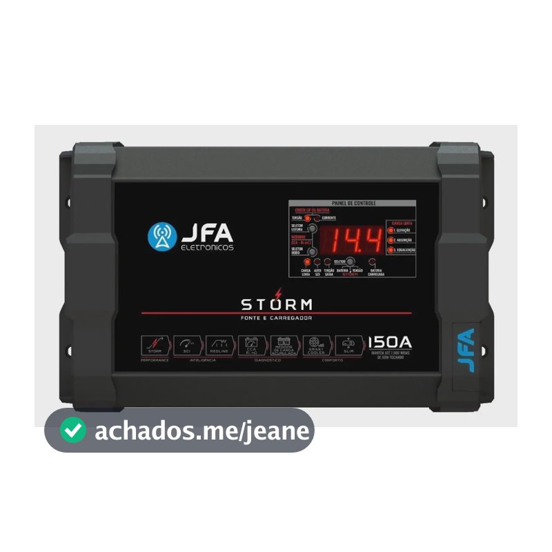 Fonte E Carregador Bateria Bivolt Jfa Storm 150a Digital Cca