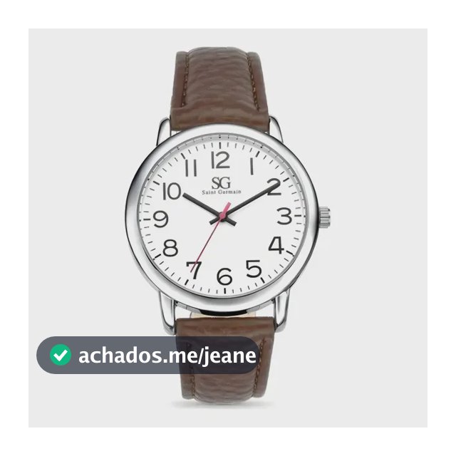 Relógio Masculino Chrowl Prateado Saint Germain Correia De Couro Sintético Marrom Caixa Prateada Fundo Branco 40mm Elegante Clássico