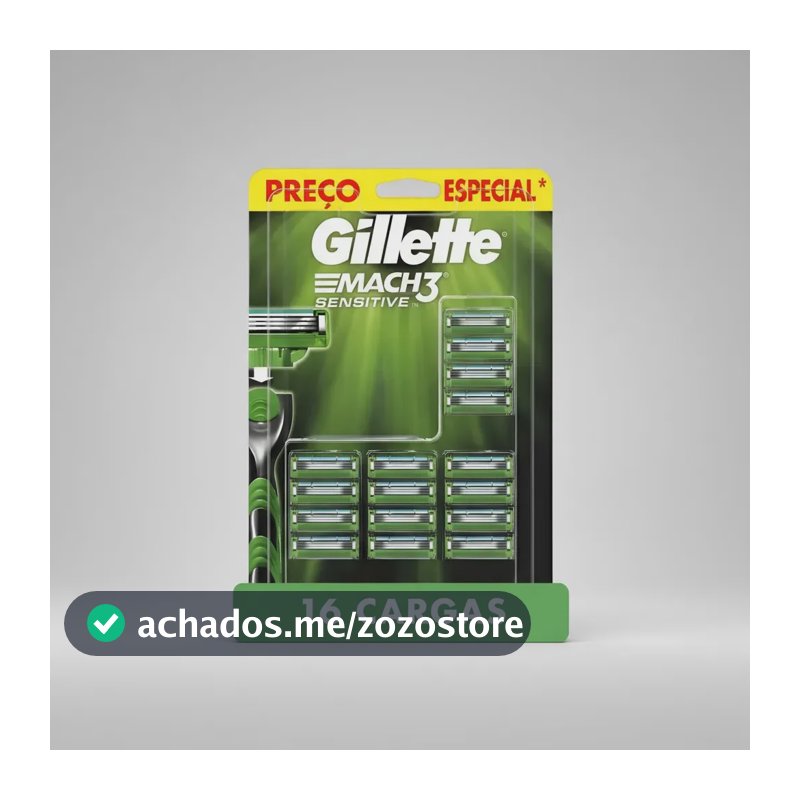 Gillette Mach3 Sensitive Com 16 Lâminas
