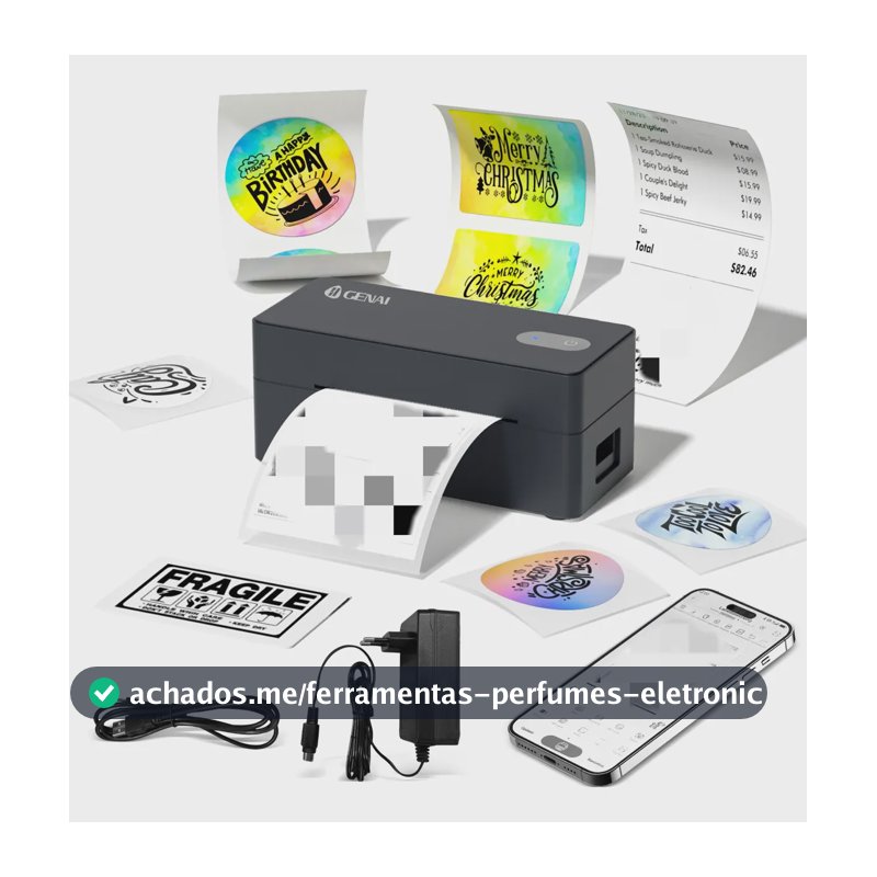 Impressora De Etiquetas Térmica Sem Fio P/ Correios E Envio Preto 127/220v
