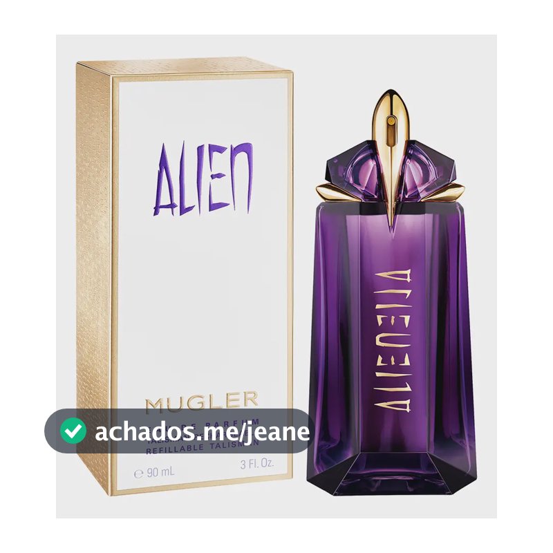 Perfume Feminino Amadeirado Floral Fragrância Marcante e Solar Jasmim Sambac Madeira de Cashmeran e Âmbar Branco Alien Eau de Parfum Mugler 90ml