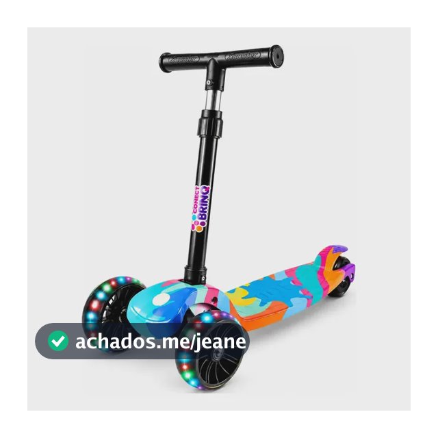 Patinete Infantil Scooter Dobrável Com Led Freio Bv0011 Mega Compras