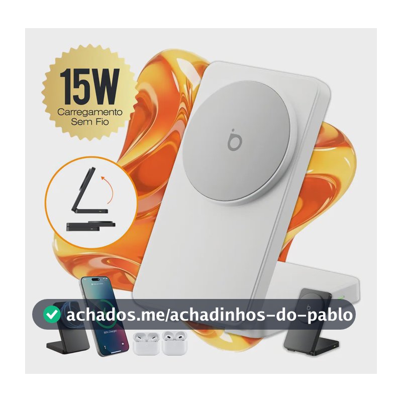 Basike Suporte De Carregador Inducao Sem Fio Magnético Rápido Turbo Magsafe Para iPhone 11 12 13 14 Pro Max Plus Samsung Galaxy S23 S23 Ultra S24 S25 Z Flip Fold Motorola LG Sony Xperia - Branco