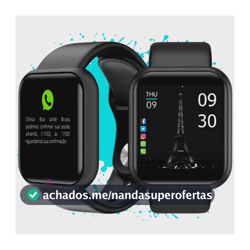 Relogio Smartwatch Digital Masculino / Feminino Bluetooth Ios Android 41mm Preto Allphone