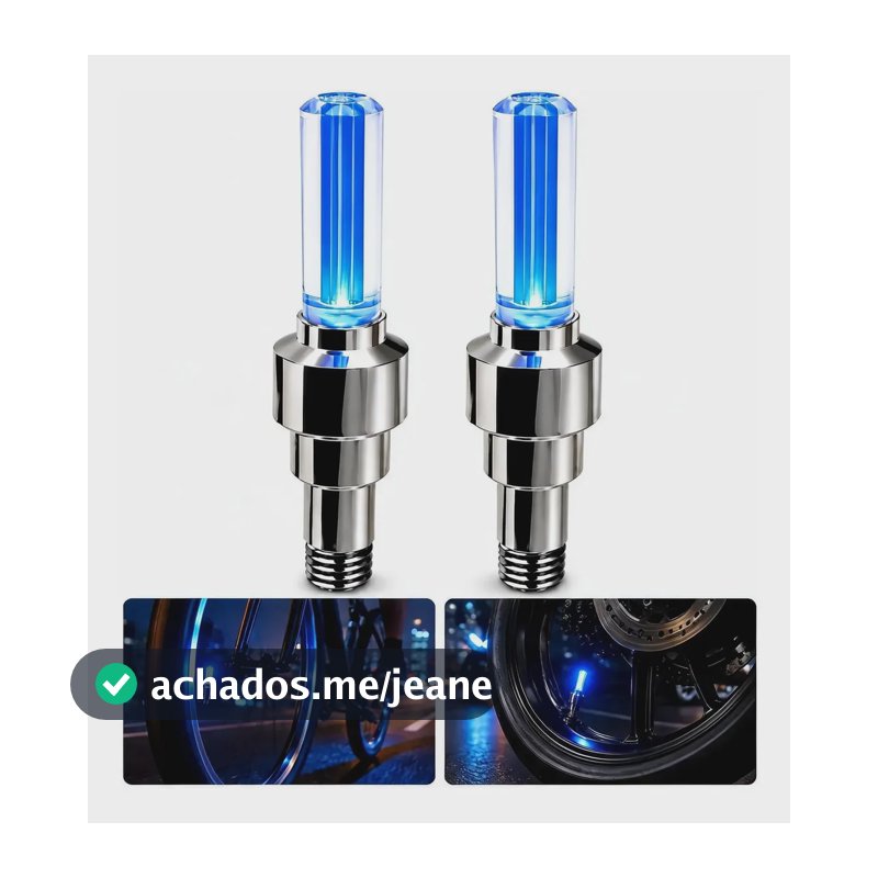 Tampinha Bico Pneu Brilha Led Acende Carro Bike Bicicleta