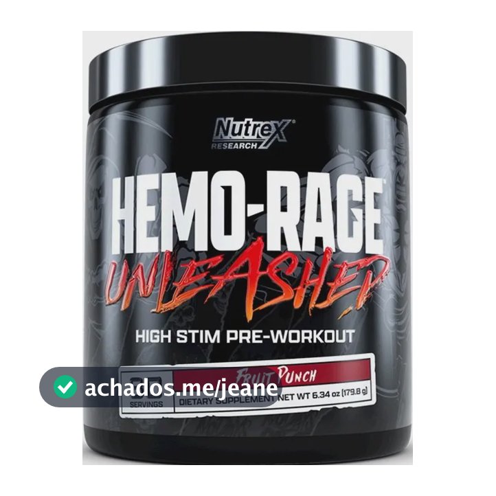 Pré Treino Hemo-rage 30 Doses Ultra Concentrado Ponche de Frutas 180g Nutrex Research